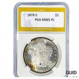 1878-S Morgan Silver Dollar PGA MS65 PL