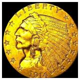 1914 Indian Head Gold $2.50 Quarter Eagle CLOSELY