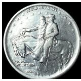 1925 Silver Stone Mountain Half Dollar NEARLY UNCI