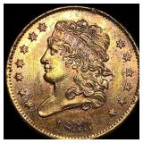1833 Copper Half Cent NEARLY UNCIRCULATED