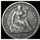 1871 Silver Half Dime ABOUT UNCIRCULATED