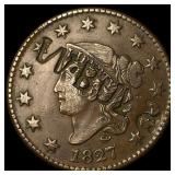 1827 Coronet Head Large Cent NEARLY UNCIRCULATED