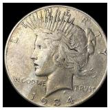1934-S Silver Peace Dollar ABOUT UNCIRCULATED