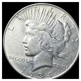 1934 Silver Peace Dollar CLOSELY UNCIRCULATED
