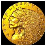 1914-D Gold $2.5 Indian Head Quarter Eagle CLOSELY