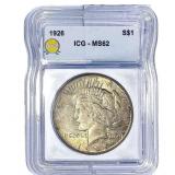 1926 Silver Peace Dollar ICG MS62
