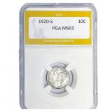 1920-S Mercury Silver Dime PGA MS63