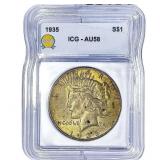 1935 Silver Peace Dollar ICG AU58