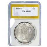 1904-O Morgan Silver Dollar PGA MS65