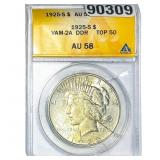 1925-S Silver Peace Dollar ANACS AU58