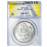 1901-O Morgan Silver Dollar ANACS MS63