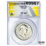 1958 Washington Silver Half Dollar ANACS PF66 PROO