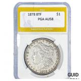 1878 8TF Morgan Silver Dollar PGA AU 58