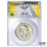 1958 Franklin Half Dollar ANACS PF67 PROOF