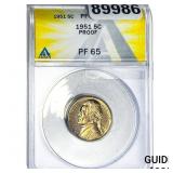 1951 Jefferson Nickel ANACS PF65 PROOF