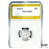 1920-S Mercury Silver Dime PGA MS62
