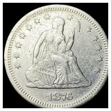 1876-S Silver Seated Liberty Quarter NEARLY UNCIRC