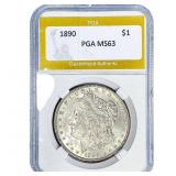 1890 Morgan Silver Dollar PGA MS63