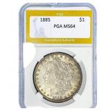 1885 Morgan Silver Dollar PGA MS64