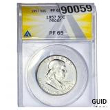 1957 Franklin Half Dollar ANACS PF65 PROOF