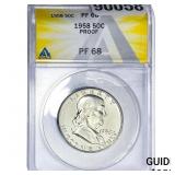 1958 Franklin Half Dollar ANACS PF68 PROOF