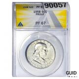1958 Franklin Half Dollar ANACS PF67 PROOF
