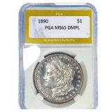 1890 Morgan Silver Dollar PGA MS65 DMPL