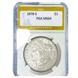 1878-S Morgan Silver Dollar PGA MS64