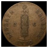 1846 Haiti Copper 2 Centimes KM-26