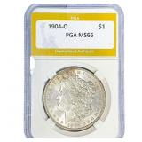 1904-O Morgan Silver Dollar PGA MS66