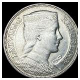 1931 Latvia Silver 5 Lati UNCIRCULATED