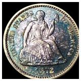 1872 Seated Liberty Silver Half Dime CHOICE AU