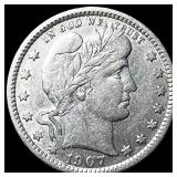 1907 Silver Barber Quarter NEARLY  UNCIRCULATED