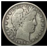 1906-D Silver Barber Half Dollar LIGHTLY  CIRCULA