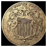 1876 Shield Nickel NEARLY UNCIRCULATED