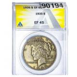 1935 Silver Peace Dollar ANACS EF45