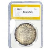 1885 Morgan Silver Dollar PGA MS63