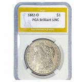 1882-O Morgan Silver Dollar PGA Brilliant UNC