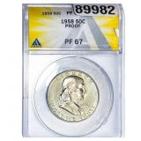 1958 Franklin Half Dollar ANACS PF67 PROOF