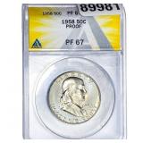1958 Franklin Half Dollar ANACS PF67 PROOF