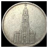 1935-A Germany Silver 5 Reichsmark NEARLY  UNCIRC