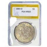 1883-O Morgan Silver Dollar PGA MS63