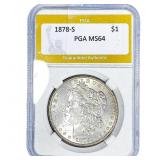 1878-S Morgan Silver Dollar PGA MS64