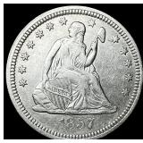 1857 Seated Liberty Quarter ABOUT  UNCIRCULATED