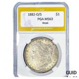 1882-O/S Morgan Silver Dollar PGA MS63 Weak