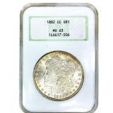 1882-CC Morgan Silver Dollar NGC MS63