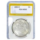 1883-O Morgan Silver Dollar PGA MS63