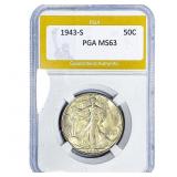 1943-S Walking Liberty Half Dollar PGA MS63
