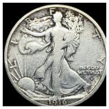 1916-S Silver Walking Liberty Half Dollar ABOUT UN