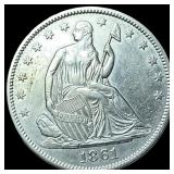 1861 Silver Half Dollar (Seated Liberty) CLOSELY U
